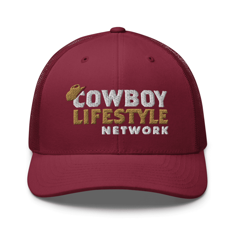 retro trucker hat cranberry front