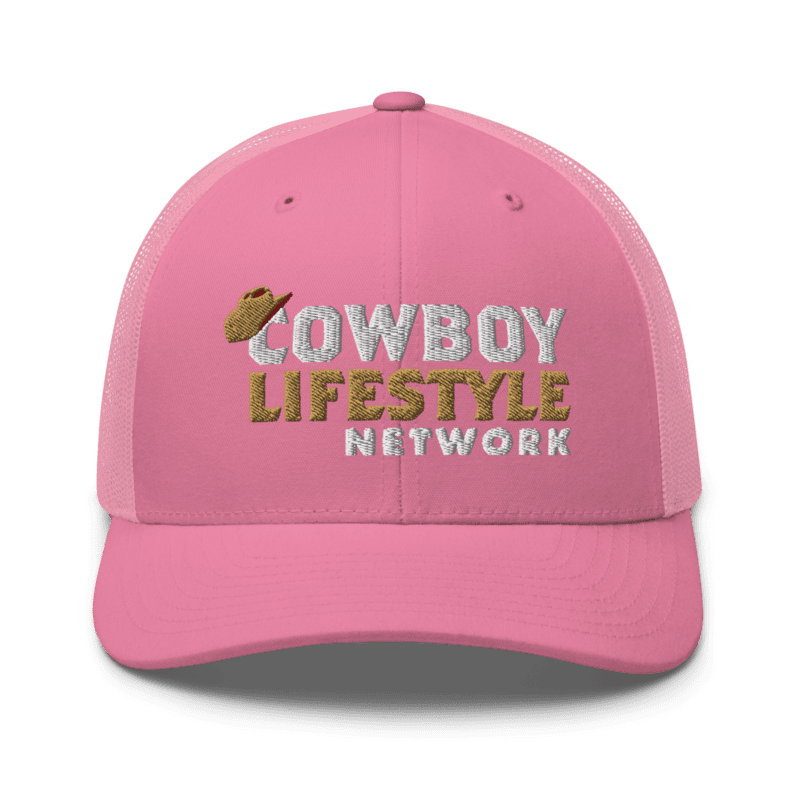 retro trucker hat pink front